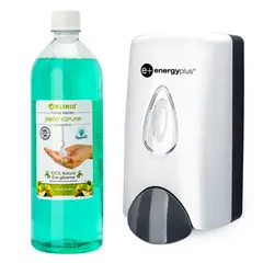 ENERGY PLUS - Kit: Dispensador Espuma + Jabón Antibac 1000ml Frutos Verdes