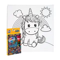 SPEKTRA - Kit Paint Canvas Unicornio ( Lienzo + Graffity Caja x 10 Colores)