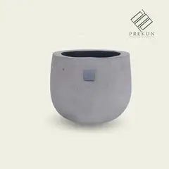 PREKON - Matera En Cemento Tipo Bowl Mediano De 10 Cm Alto X 21 Cm Diámetro