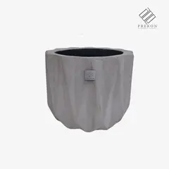 PREKON - Matera En Cemento Tipo Lineal Grande Con Medida 26 Cm Alto X 33 Cm Diámetro
