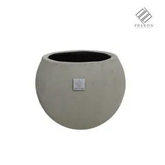 PREKON - Matera En Cemento Tipo Esfera Mediana Con Medida 33 Cm Boca X 37 Cm Diametro