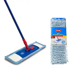 TASK - Mopa Plana Microfibra 43cm + Repuesto Mopa Chenille