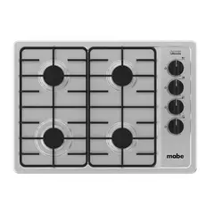 MABE - Estufa Empotrable 4 Puestos 60x43 cm Gas Natural Inoxidable Pm6044ena0