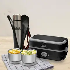 HOME ELEMENTS - Lonchera Master Lunch + Termo Acero Doble Pared 0.5 Litros Con Funda