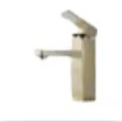 STYLOS EN BRONCE - Grifería Monocontrol Lavamanos Bajo Cuadrado Oro Cepillado Consumo 8.3 l/min