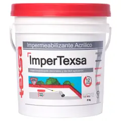 TEXSA - Impermeabilizante Acrílico Impertexsa 12 Años Blanco 5 Galones para Cubiertas