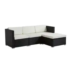 VIRTUAL MUEBLES - Comedor De Exterior Milano Negro Y Blanco