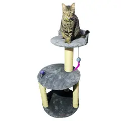 MAOS PETS - Gimnasio Rascador Para Gatos 45X45X90Cm Mediano Gris