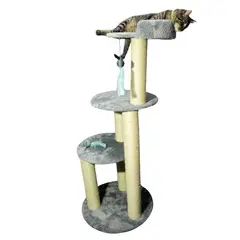 MAOS PETS - Gimnasio Rascador Para Gatos 45x45x126cm Mediano Gris