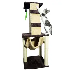 MAOS PETS - Gimnasio Rascador Para Gatos 40x40x90cm Mediano Café