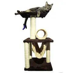 MAOS PETS - Gimnasio Rascador Para Gatos 40x40x90cm Mediano Café