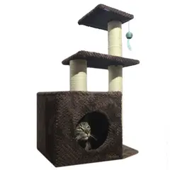 MAOS PETS - Gimnasio Rascador Para Gatos 48x38x80cm Mediano Café