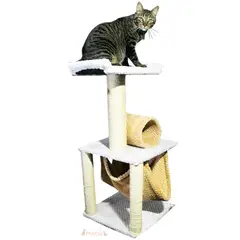 MAOS PETS - Gimnasio Rascador Para Gatos 40X40X90Cm Mediano Gris