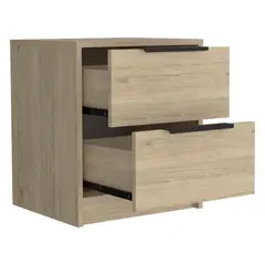 RTA DESIGN - Mesa de Noche Kaia 41x48 2 cajones Rta Rovere