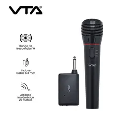 VTA PLUS - Micrófono 2 En 1 Alámbrico E Inalámbrico Con Tras