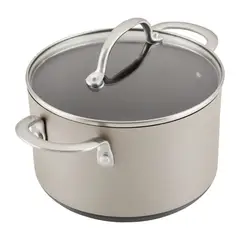 ANOLON - Olla 20Cm 3.8L Tapa Vidrio Antiadh Anodizadoduro Gris