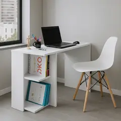 DKO DESIGN SAS - Combo Escritorio Tony 71.5x80x40 Blanco + Silla Eames