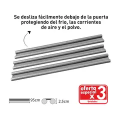 FIXSER - Pack X 3 Bajo Puerta Doble Rollo Gris 95Cm
