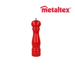 METALTEX - Pimentero de Madera 22 cm Rojo Molino Cerámica