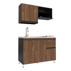 MADERKIT - Cocina Integral Vilma Gales 1.20 M Gales Incluye Mesón Poceta Izquierda