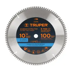TRUPER - Sierra Circular de Carburo Tungsteno de 10 Pulgadas X 100 Dientes SICI-10-100
