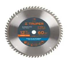 TRUPER - Sierra Circular de Carburo Tungsteno de 12 Pulgadas X 60 Dientes SICI-12-60