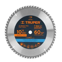 TRUPER - Sierra Circular de Carburo Tungsteno de 10 Pulgadas X 60 Dientes SICI-10-60