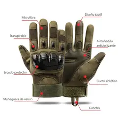 GENERICO - Guantes Largos para Moto Protección Nudillos Negro Talla L