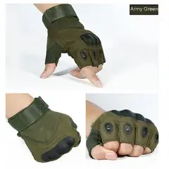 GENERICO - Guantes Cortos para Moto Protección Nudillos Verde Talla Xl