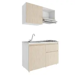 undefined - Cocina Integral Arezzo 1.20 Metros Bali Incluye Mesón Poceta Derecha Con 2 Fogones A Gas Just Home Collection