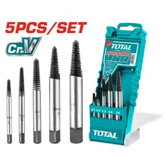 TOTAL TOOLS - Juego 5 Extractores de Tornillos 3 - 18 mm Cromo Vanadio