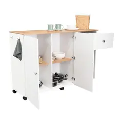 RTA DESIGN - Isla de Cocina Movil 92 x 126 Rta Blanco Macadamia