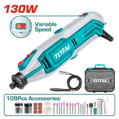 TOTAL TOOLS - Mini Mototool con 109 Accesorios 130W 110V/60hz en Estuche