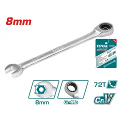 TOTAL TOOLS - Llave Combinada con Ratchet Mate 8 mm Tcspar081