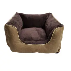 BORDER - Cama para Perros Square 60x60x30cm Mediana Café
