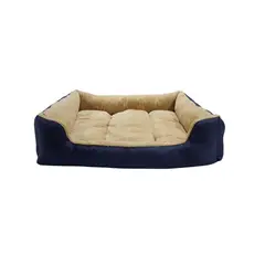 BORDER - Cama Para Perros Rectangular 3 Canales 80x82x72cm Grande Azul