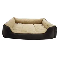BORDER - Cama Para Perros Rectangular 3 Canales 56x50x20cm Pequeña Café