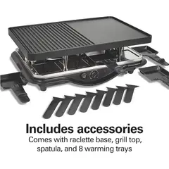 HAMILTON BEACH - Parrilla Eléctrica de Mesa Raclette