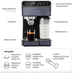 CHEFMAN - Máquina de Café Espresso 6 en 1 con Vaporera
