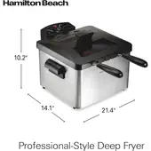 HAMILTON BEACH - Freidora con 2 Cestas para Freir