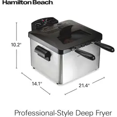 HAMILTON BEACH - Freidora con 2 Cestas para Freir