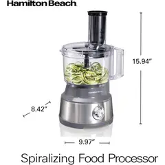 HAMILTON BEACH - Procesador de Alimentos 10 Tazas Plata