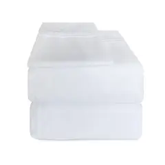 JUST HOME COLLECTION - Juego de Sabana Semidoble 250 Hilos Fuelle 40 Blanco 3/Pliegue