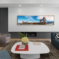 HOMUS - Cuadro Panorámico 10 - 140 X 35 - Marco Dorado