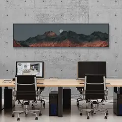 HOMUS - Cuadro Panorámico 5 - 140 X 35 - Marco Gris Oscuro