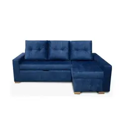 MUEBLES ONLINE - Sofacama Esquinero Carson 228X102 Tela Azul