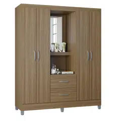 AKIVOY - Closet Cordoba 4 Puertas 181X148X47 Color Castaño