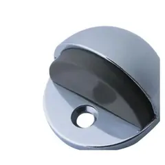 MADECENTRO - Tope para Puerta Media Luna Satín Níquel Fijado Al Piso