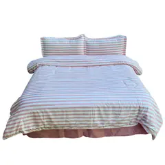 MY HOME STORE - Funda Duvet Estampado Franjas Rosa Doble