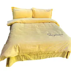 MY HOME STORE - Funda Duvet Sampson Bordado Mostaza Queen